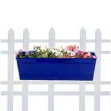 Rectangular Railing Planter - Blue (18 Inch)