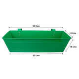 Rectangular Railing Planter - Ivory and Green (23 Inch) - Set of 2