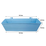 Rectangular Railing Planter - Yellow and Teal (23 Inch) - Set of 2