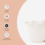 TrustBasket White blossom pot 5 inch (pack of 4)