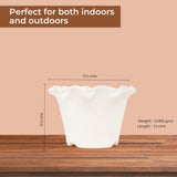 TrustBasket White blossom pot 5 inch (pack of 4)