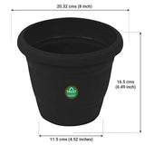 TrustBasket UV Treated Plastic Round Pot (8 Inches)