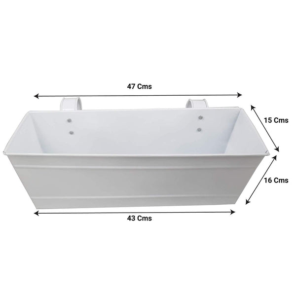 Buy Rectangular Railing Planter - Ivory(18 Inch) Online in India ...