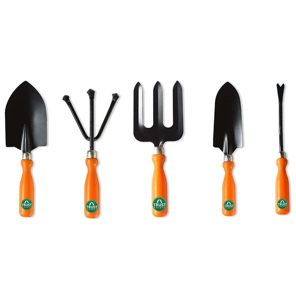 TrustBasket Set of 5 Heavy Duty All Purpose Garden Tool Kit