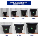 UV Treated Plastic Round Pots - 10 Inches