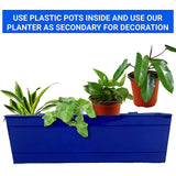 Rectangular Railing Planter -Yellow, Blue,Teal And Magenta (18 Inch) - Set of 4