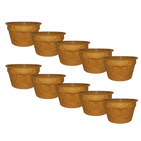 Coir Products - TrustBasket Coco Coir Pot for Garden Plants - Set of 10