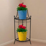TrustBasket Heavy Gauge 2 Tier Corner Stand for Flower Pot