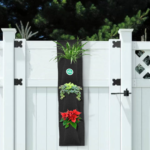 Colorful Designer made planters - Crest Railing Mountable Vertical pouches