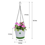 Crown Hanging Flower Pots/Planters- Set of 5 (Green, Orange, Pink, Purple, Yellow)