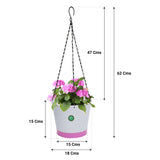 Crown Hanging Flower Pots/Planters- Set of 5 (Green, Orange, Pink, Purple, Yellow)