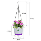 Crown Hanging Flower Pots/Planters- Set of 5 (Green, Orange, Pink, Purple, Yellow)