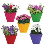 TrustBasket Small Table Top Planters/Pots (Red,Yellow, Green, Purple, Magenta) - Set of 5