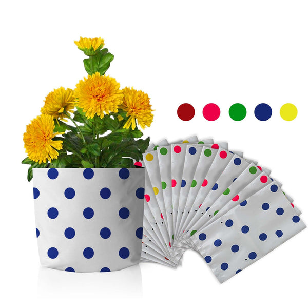 Set of 20 premium colourful Dotted Grow bags (20*20*35 cms)