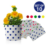 Set of 10 premium colourful Dotted Grow bags(20*20*35 cms)