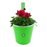 Plain Round Railing Planters - Set of 5 (Green, Yellow, Magenta, Red, Purple)