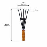 TrustBasket Heavy Duty Leaf Rake Wooden Handle