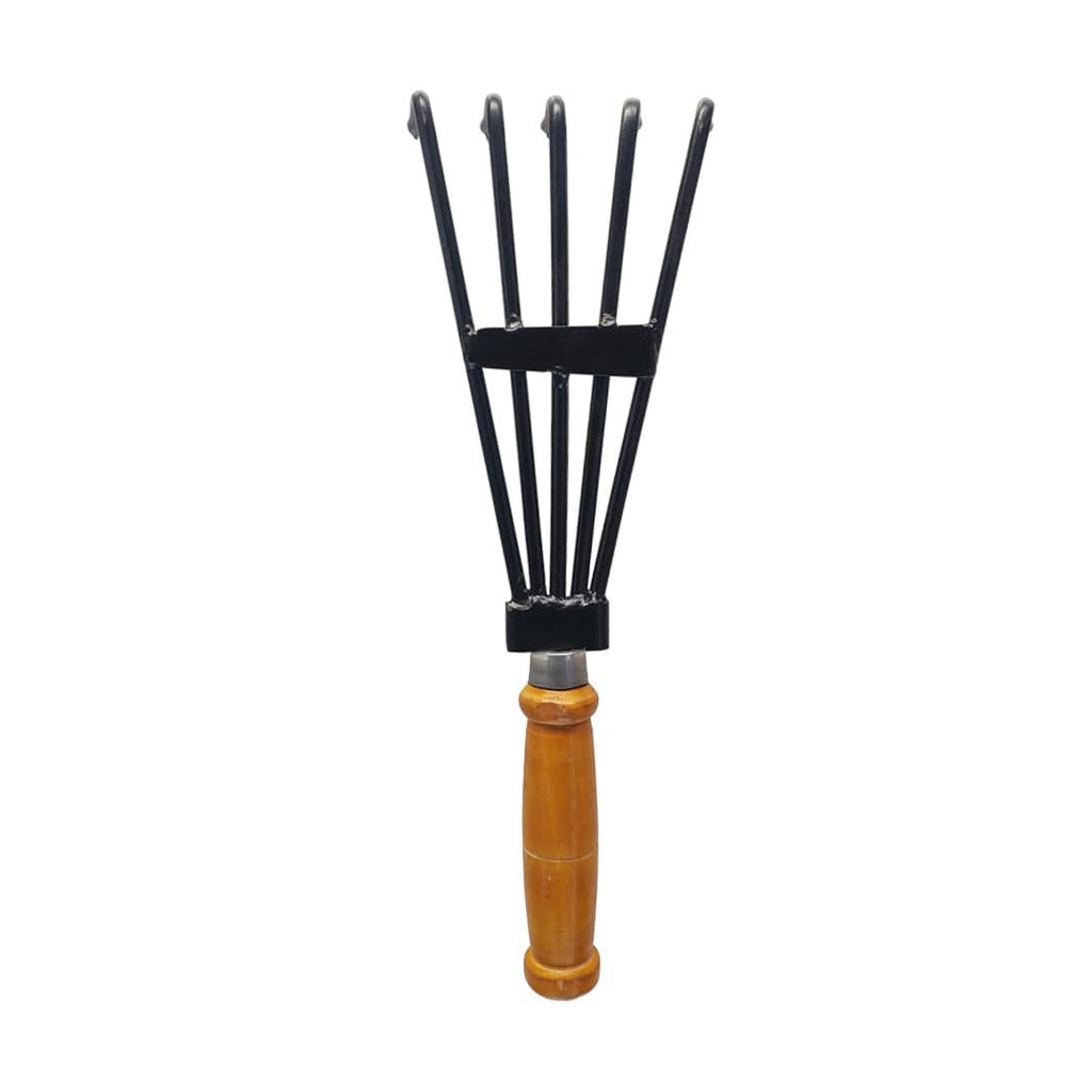 TrustBasket Heavy Duty Leaf Rake Wooden Handle