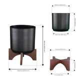 Lyrical Planter with Wooden Stand