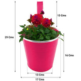 Plain Round Railing Planters - Set of 5 (Green, Yellow, Magenta, Red, Purple)
