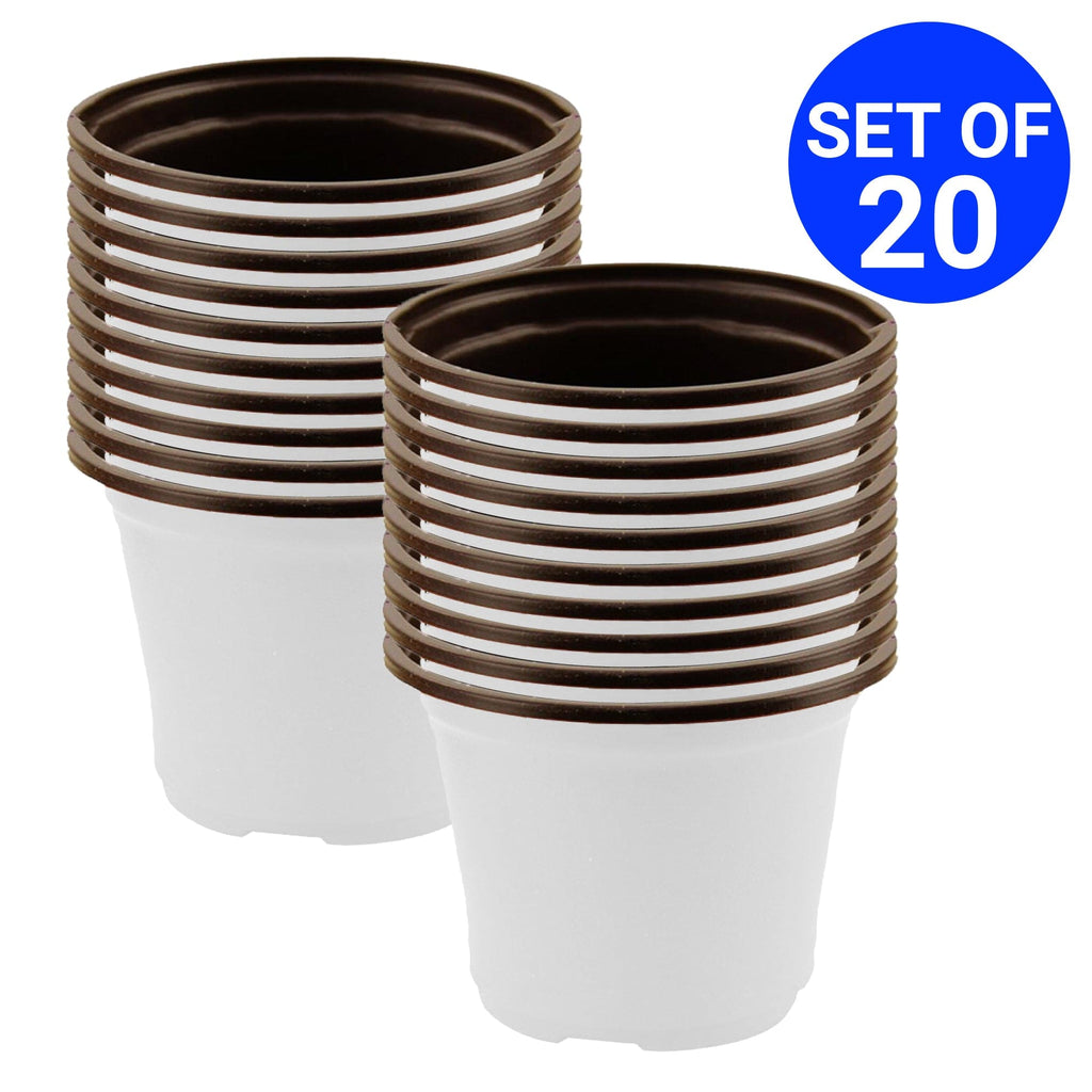 Nursery Plastic Pot 5 inch (Set of 20 Pots) TrustBasket