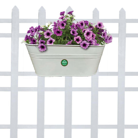 Oval railing planter - Plain Ivory