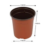 Nursery Plastic Pot 5 Inch (set of 20 Pots) - Brown