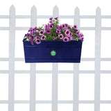 Rectangular Railing Planter - Dark Blue (12 Inch) - Set of 2