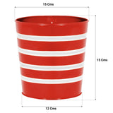 TrustBasket Set of 2 Trophy Stand with Yellow and Red Ribbed Planters