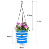 Round Ribbed Hanging Basket - Set of 5 (Green, Yellow, Red, Blue, Orange)