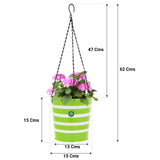 Round Ribbed Hanging Basket - Set of 5 (Green, Yellow, Red, Blue, Orange)