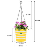 Round Ribbed Hanging Basket - Set of 5 (Green, Yellow, Red, Blue, Orange)