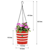 Round Ribbed Hanging Basket - Set of 5 (Green, Yellow, Red, Blue, Orange)