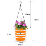 Round Ribbed Hanging Basket - Set of 5 (Green, Yellow, Red, Blue, Orange)