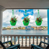 Colorful Plastic Hanging Basket with Bottom Saucer