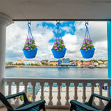 Colorful Plastic Hanging Basket with Bottom Saucer