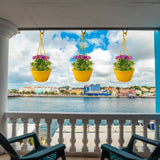 Colorful Plastic Hanging Basket with Bottom Saucer