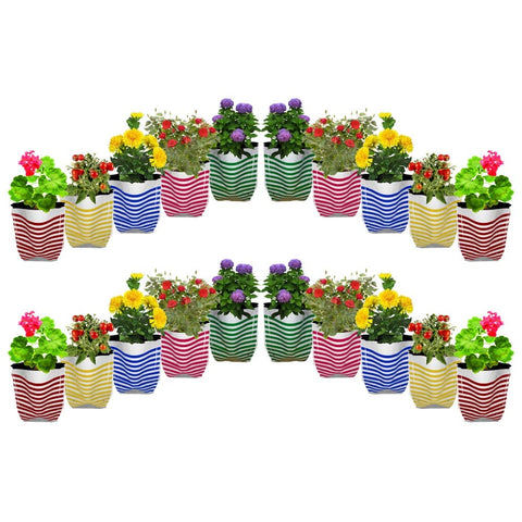 New Arrivals - TrustBasket Premium Colorful Stripe Grow Bag - Set of 20 (20*20*35 cm)