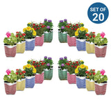 SMALL POTS AND PLANTERS ONLINE - TrustBasket Premium Colorful Stripe Grow Bag - Set of 20 (25*15*35 cm)