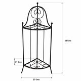 TrustBasket Heavy Gauge 2 Tier Corner Stand for Flower Pot