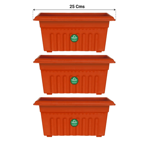 Plastic garden Pots - UV Treated Rectangular Plastic Planter (10 inches)