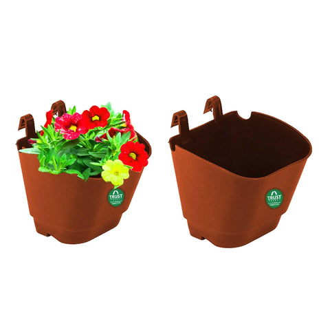 Plastic garden Pots - VERTICAL GARDENING POUCHES(Small) - Brown