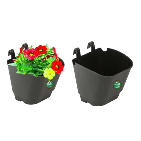 Best Balcony Railing Planters Pots in India - VERTICAL GARDENING POUCHES(Small) - Black