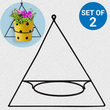Wall Mount Triangle Flower Pot Stand - Set of 2