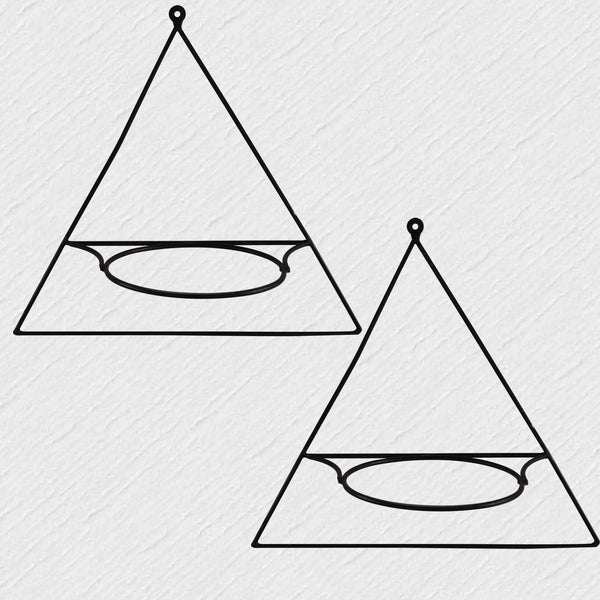 Wall Mount Triangle Flower Pot Stand - Set of 2