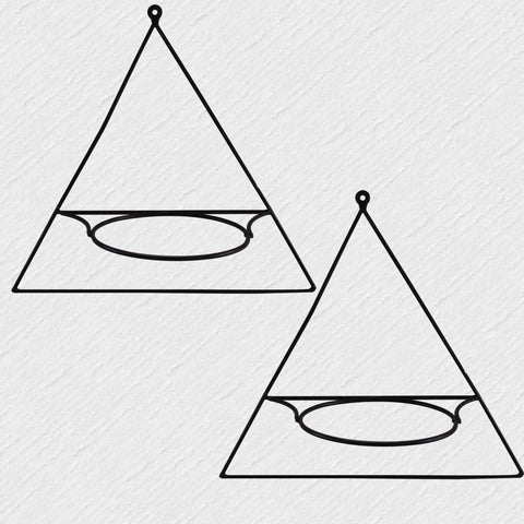 Wall Mount Triangle Flower Pot Stand - Set of 2
