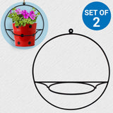 Wall Mount Round Flower Pot Stand - Set of 2
