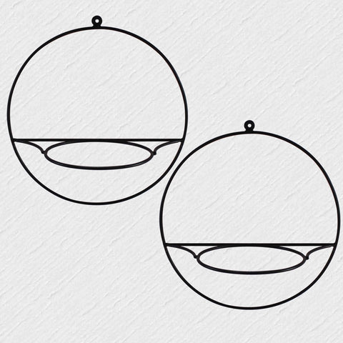 Wall Mount Round Flower Pot Stand - Set of 2
