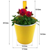 Plain Round Railing Planters - Set of 10 (Green, Yellow, Magenta, Red, Purple)