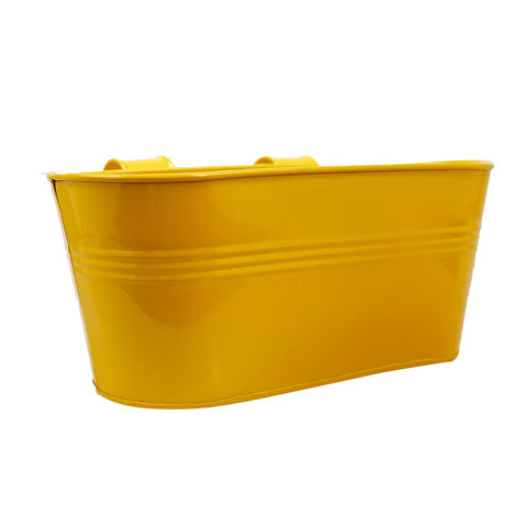 Oval railing planter -yellow